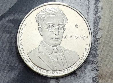 Greece 5 Euro Brilliant Uncirculated Coin 2013 - 150 Years Since the Birth of Konstantinos Kavafis