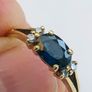 Vintage 14ct Yellow Gold Sapphire & Diamond Ring Image 4