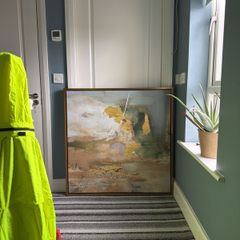 Large Framed Abstract Canvas - Textured with Gold Leaf Detail