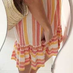 F&F Candy Stripe Bardot Dress Sz 12