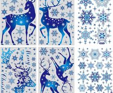 Jagowa Christmas & New Year Window Stickers - Stunning Decorations & Clings for Glass - Static Electricity - Style A