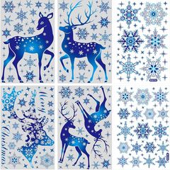 Jagowa Christmas & New Year Window Stickers - Stunning Decorations & Clings for Glass - Static Electricity - Style A