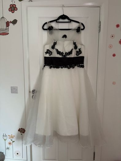 Black and white evening dress
