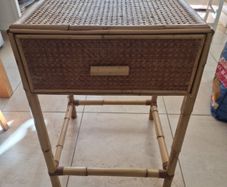 Vintage Bamboo and cane Bedside locker