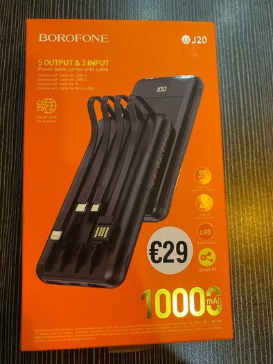 Power Bank 10000 Mah with cable usb type C A iphone micro