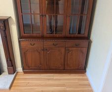 Elegant 3-Door Cherry Wood Display Cabinet & Buffet Hutch