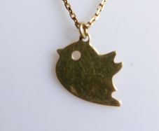 Gold over 925 Sterling Silver Bird Pendant Necklace 18" MIDAS ALTRO BIRD PENDANT NECKLACE 1,9g