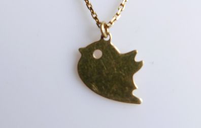 Gold over 925 Sterling Silver Bird Pendant Necklace 18" MIDAS ALTRO BIRD PENDANT NECKLACE 1,9g