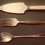 Large Vintage British Serving Trio: Brama England & Sheffield Steel Image 3