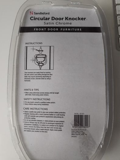 Chrome Door knocker