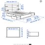 NORDLI Bed frame w storage and headboard, brown, 140x200 cm Image 2