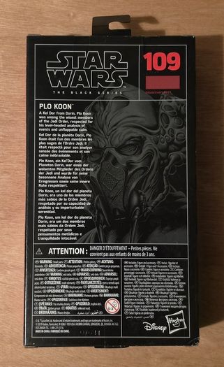 Star Wars Plo Koon 6 " Scale. Black Series New & Unopened