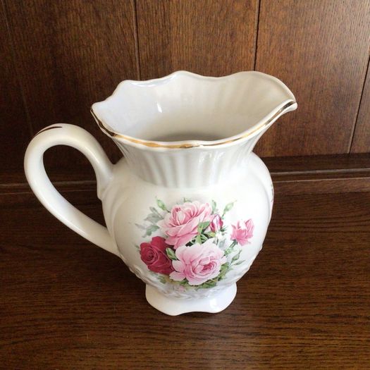Vintage large floral pottery water jug
