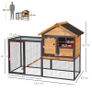 Rabbit Hutch Guinea Pig Hutch Wood-metal Elevated Guinea Pig House Pet Bunny Cage for Outdoor 122 x 63 x 92cm Light Yellow Image 5