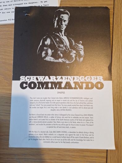 COMMANDO Arnold Schwarzenegger Press Kit