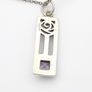 Signed British Mackintosh Style Sterling Silver & Amethyst Necklace, London 1999 Image 4