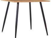 Dining Table Oak and Black 80.5x80.5x73 cm MDF