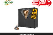 Outdoor Firewood Rack with Waterproof Cover