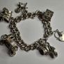 Vintage Sterling Silver Charm Bracelet, Movable Charms Image 10