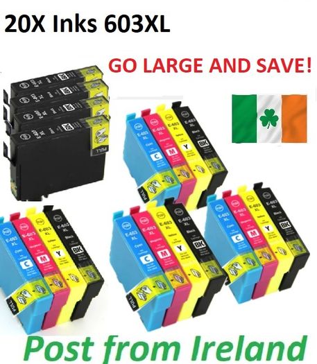 20 Inks Cartridges For Epson Wf-2810dwf Wf-2830dwf Wf-2835dwf Wf-2850dwf