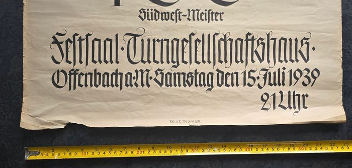 WW2 German Large Poster - Nationalsozialistischer Reichsbund fur Leibesubungen - Offenbach am Main