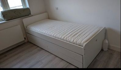 IKEA single bed with storage and extra bed space