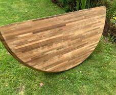 Semi circular wooden breakfast bar table