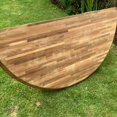 Semi circular wooden breakfast bar table