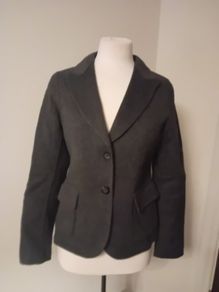 Escada Charcoal Blazer Jacket Angora and Wool 36 uk 8 10