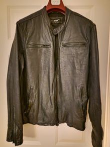 Black Rivet Genuine Leather Biker Jacket