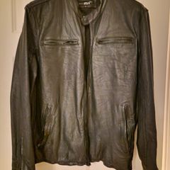 Black Rivet Genuine Leather Biker Jacket