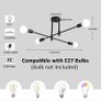 Industrial Semi Flush Mount Pendant Light 4 Light E27 Modern Light Fixture Sputnik Chandeliers Mid Century Ceiling Light Fixture for Office Living Room Bedroom Dining Kitchen (FREE POSTAGE) Image 3
