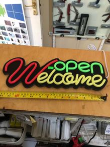 Welcome OPEN  Neon LED Sign Business House Garage