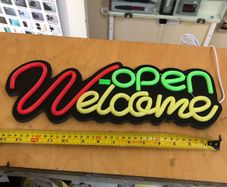 Welcome OPEN  Neon LED Sign Business House Garage