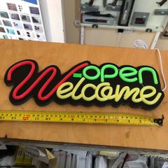 Welcome OPEN  Neon LED Sign Business House Garage