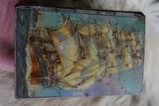 Vintage Chad Valley Tin Plate Endeavour Book Shaped Money Cash Box Bank