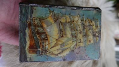 Vintage Chad Valley Tin Plate Endeavour Book Shaped Money Cash Box Bank