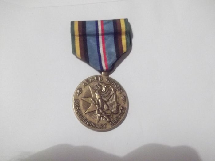 a armed forces expeditionary medal with it ribbon