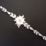 Vintage Style Wedding Bridal Lucite Flower Silver Bracelet Image 6