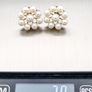 Vintage Gold Plated Faux Pearl Sterling Silver Earrings In Original Box Image 8