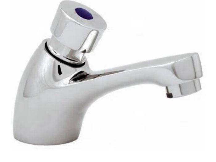 Chrome Hot and Cold Twin Brass Modern Bathroom Non Concussive Basin Taps