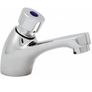 Chrome Hot and Cold Twin Brass Modern Bathroom Non Concussive Basin Taps Image 3