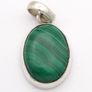 Vintage 925 Sterling Silver & Malachite Pendant Image 3