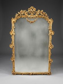 French Style Ornate Giltwood Panel Mirror