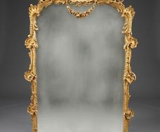 French Style Ornate Giltwood Panel Mirror
