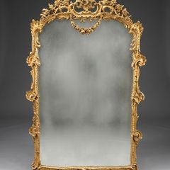 French Style Ornate Giltwood Panel Mirror