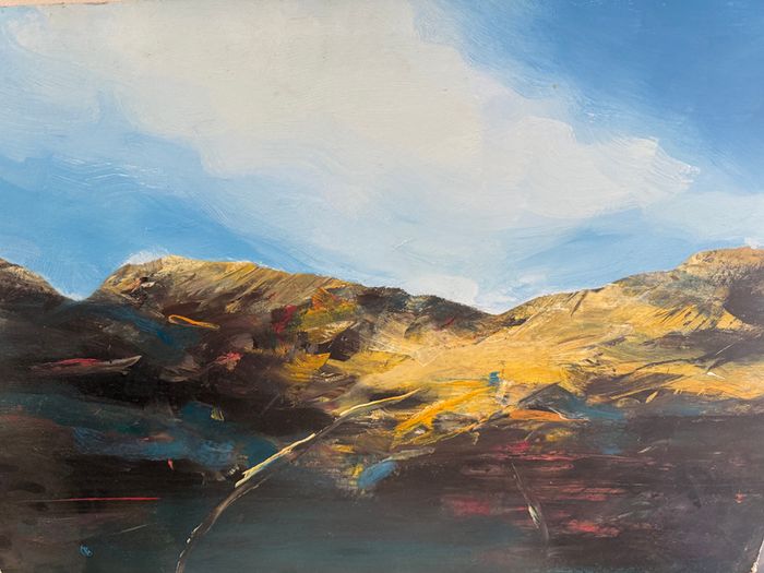 Derek Menary (b.1943) Autumn Light in the Grampian Region, (2002). Original Mixed Media Painting