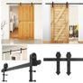 7.2FT Steel  Black Sliding Door Hardware Kit Set Image 4