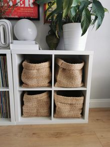 IKEA Kallax with basket inserts