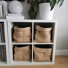 IKEA Kallax with basket inserts